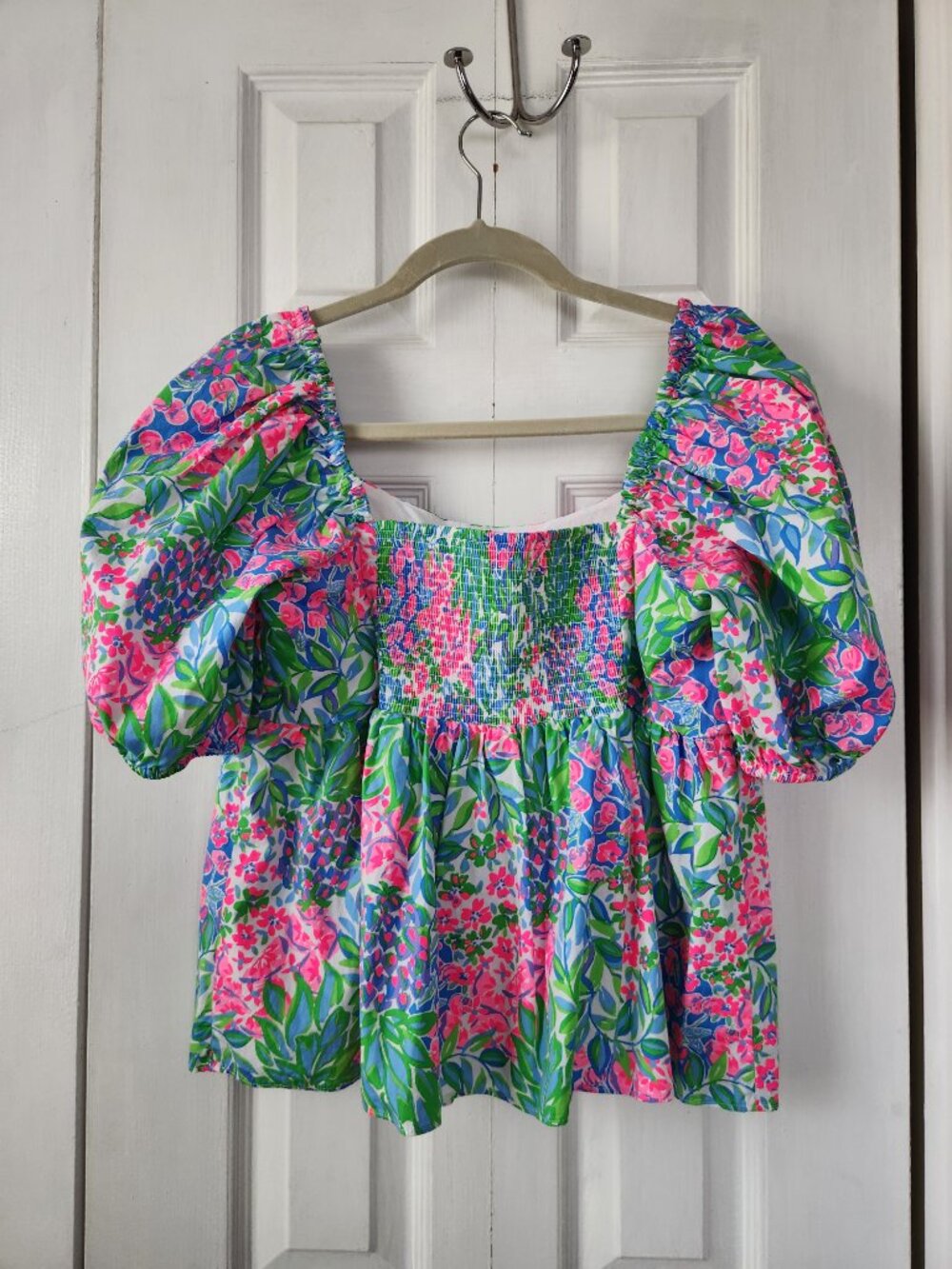 NWOT Lilly Pulitzer Kay Short Sleeve Cotton Top Multi a Cherry on Top Size 12 - Picture 3 of 6